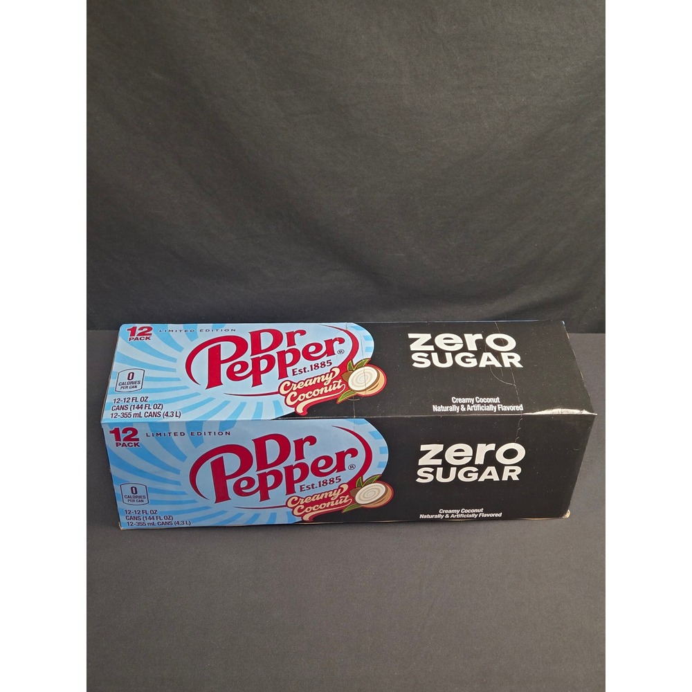 Dr Pepper Creamy Coconut Zero Sugar Limited Edition 12 Pack 12oz Cans Soda